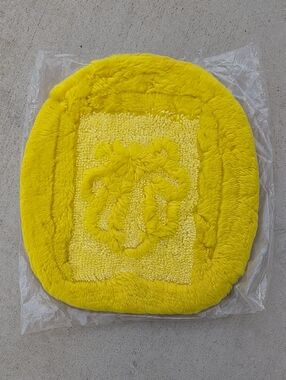 Fieldcrest Seashell Shag 1970s 60s Toilet Lid Seat Cover Sunny Yellow Gold NIP